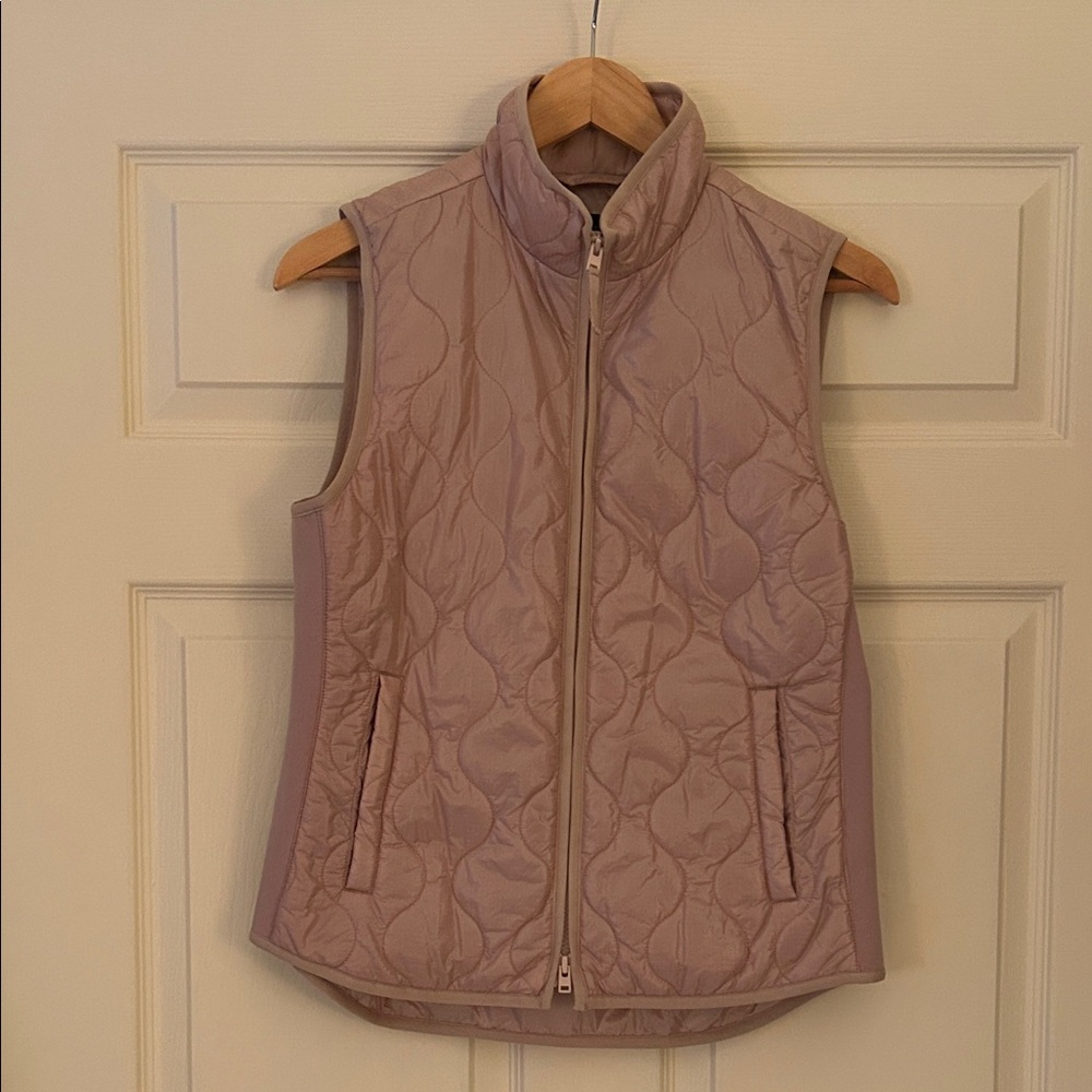 J. Crew Quilted Vest - blush pink